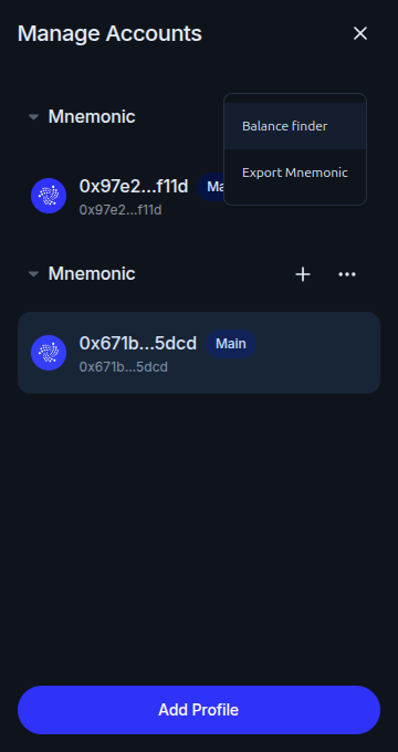 Balance Finder in Accounts View
